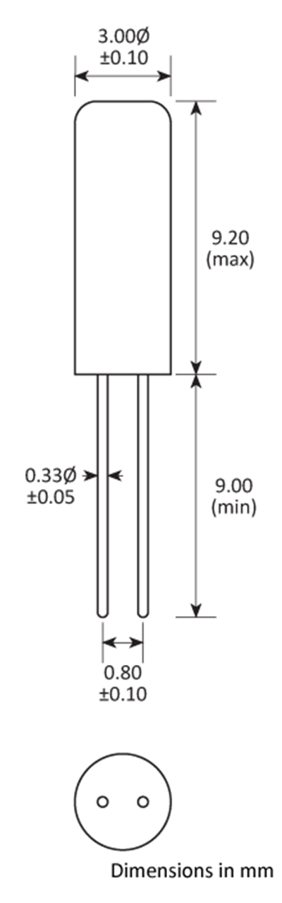 Package footprint and pad configuration drawing for the Golledge GCX-39 Crystal showing full dimensions.